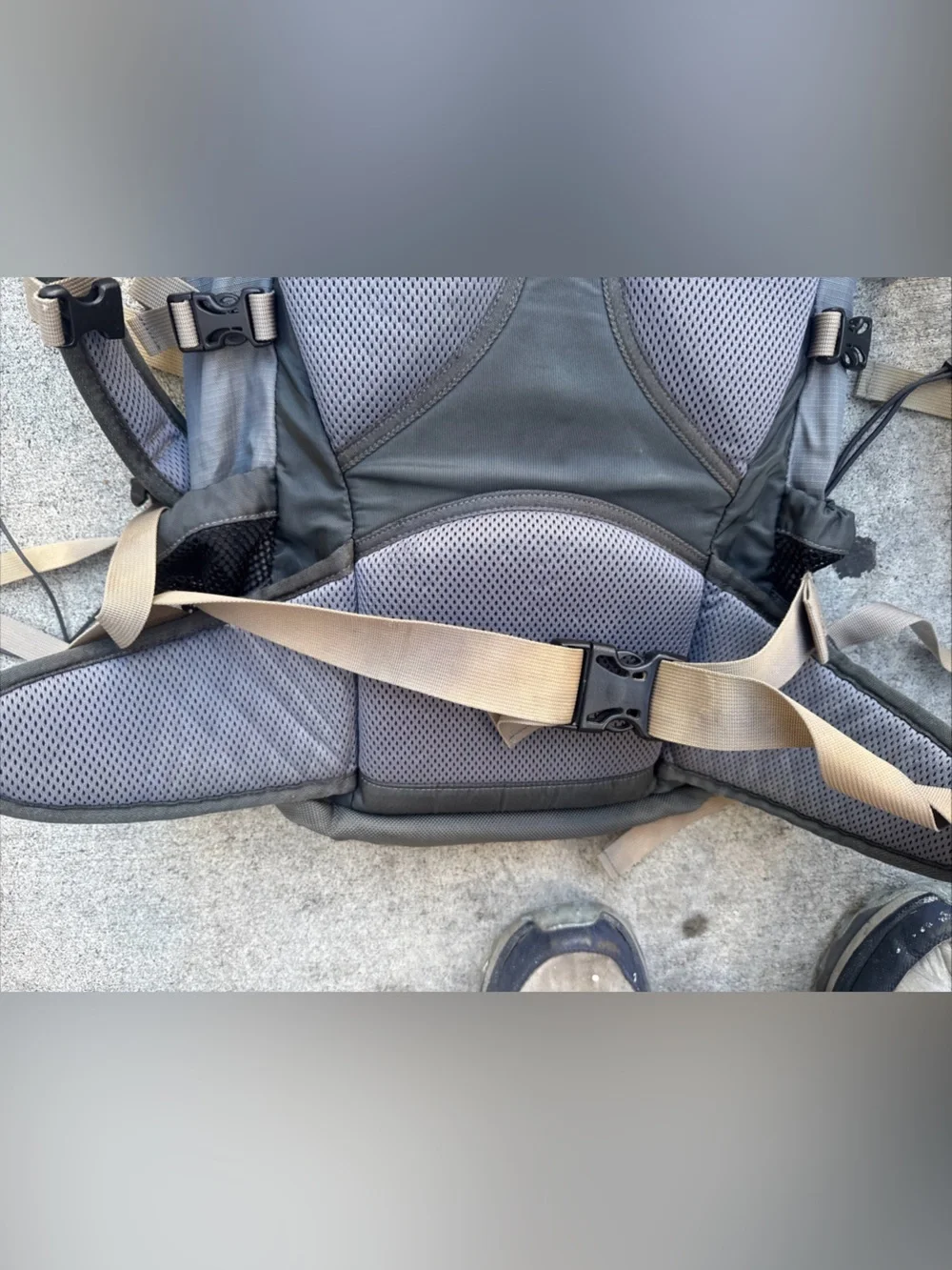 The North Face Gray, Black and Red Hiking Backpack